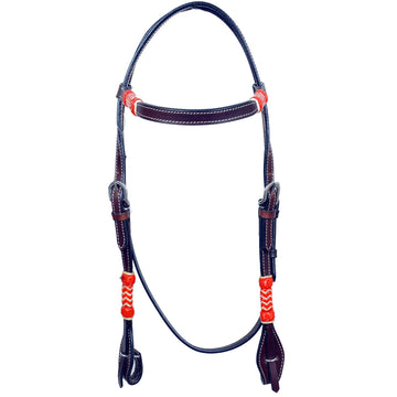 Bar H Equine Western Horse Rawhide Genuine American Leather Headstall